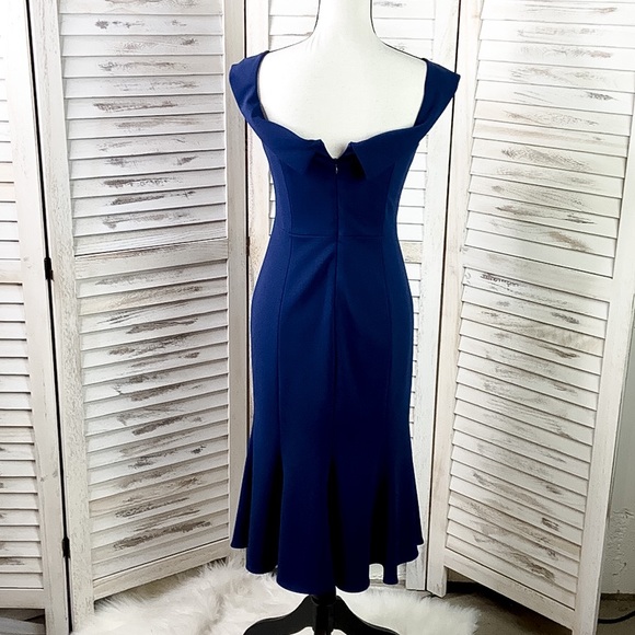 GAL MEETS GLAM | Tyler Navy Off Shoulder Bow Dress - Picture 7 of 10